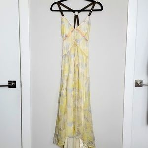 NWT Diesel 100% Silk Long Flowy Yellow Dress